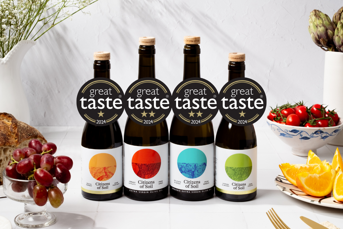 Bottles of award-winning olive oil