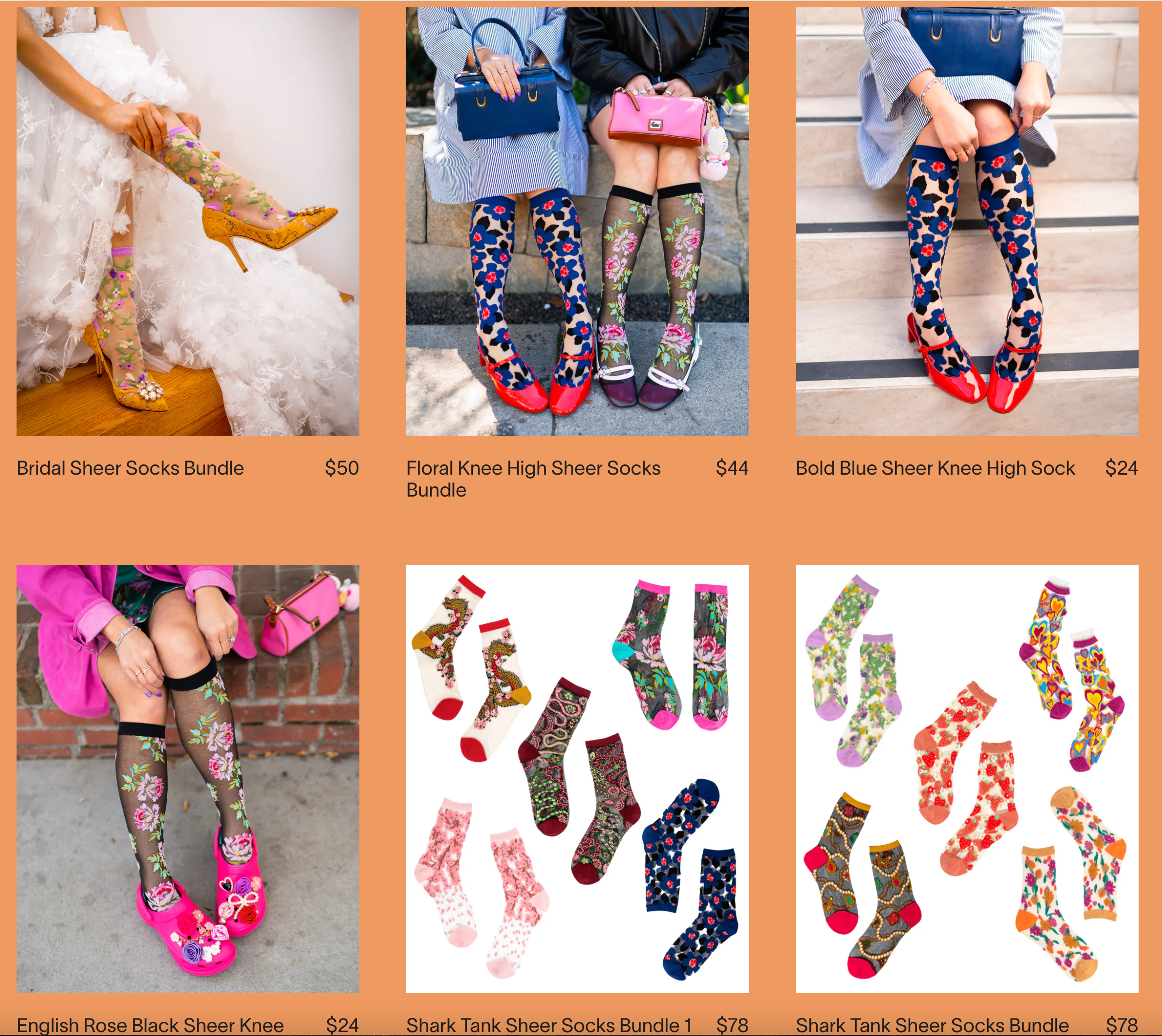 Several Sock Candy sock designs on a product page.