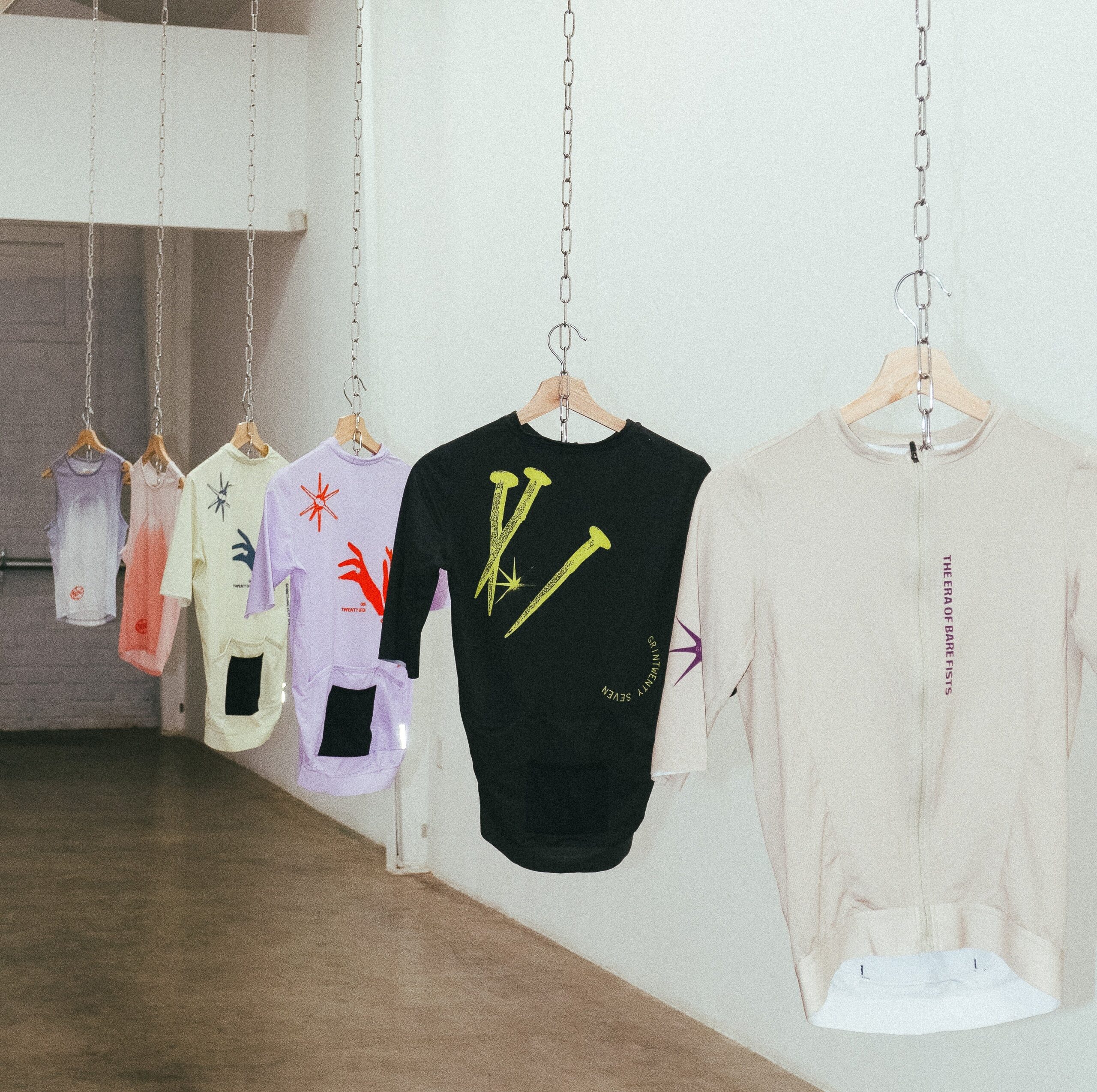 Biking shirt hang on display