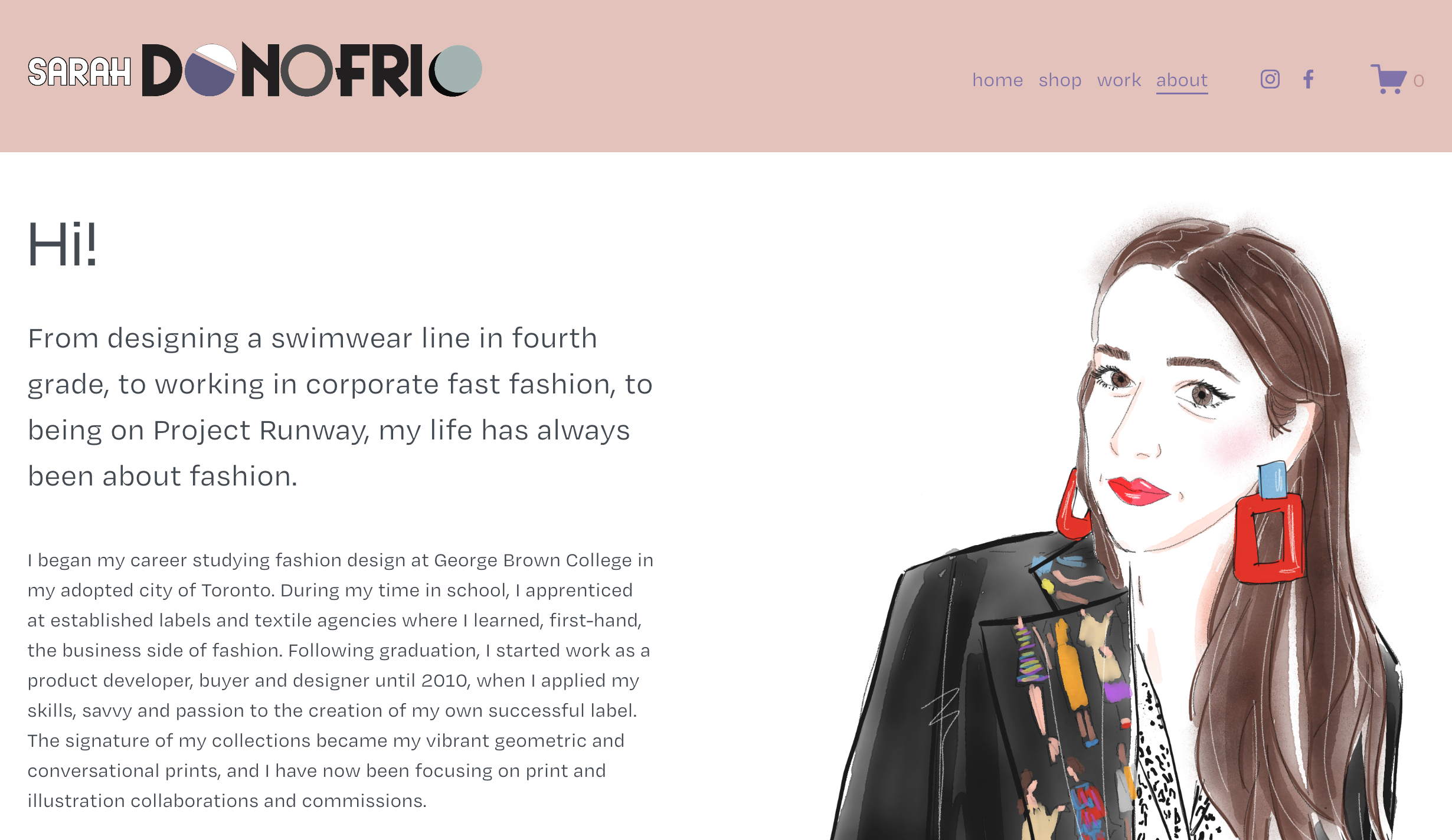 Sarah Donofrio’s brand story on the designer’s website