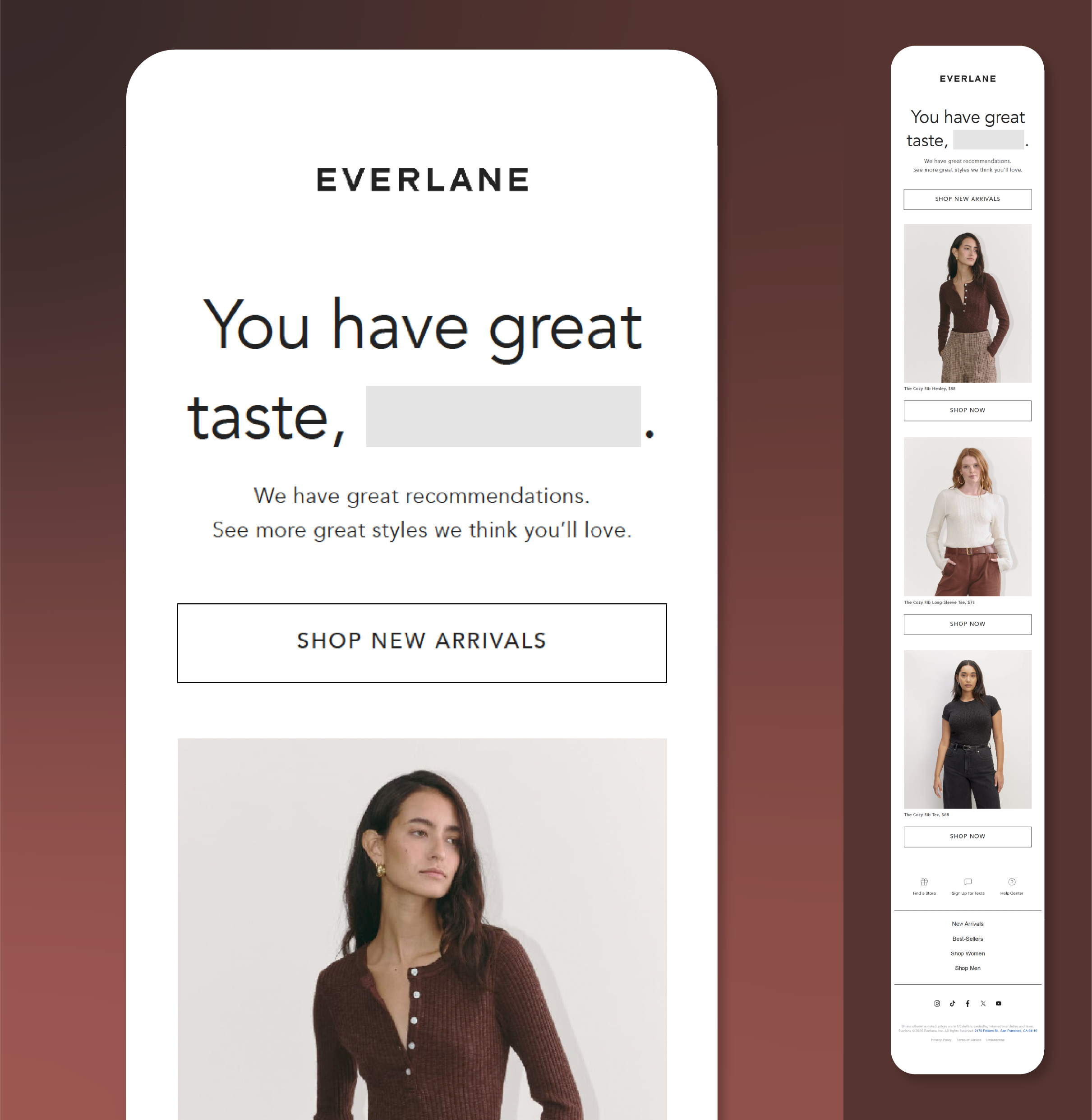 Screenshot of Everlane product marketing email.