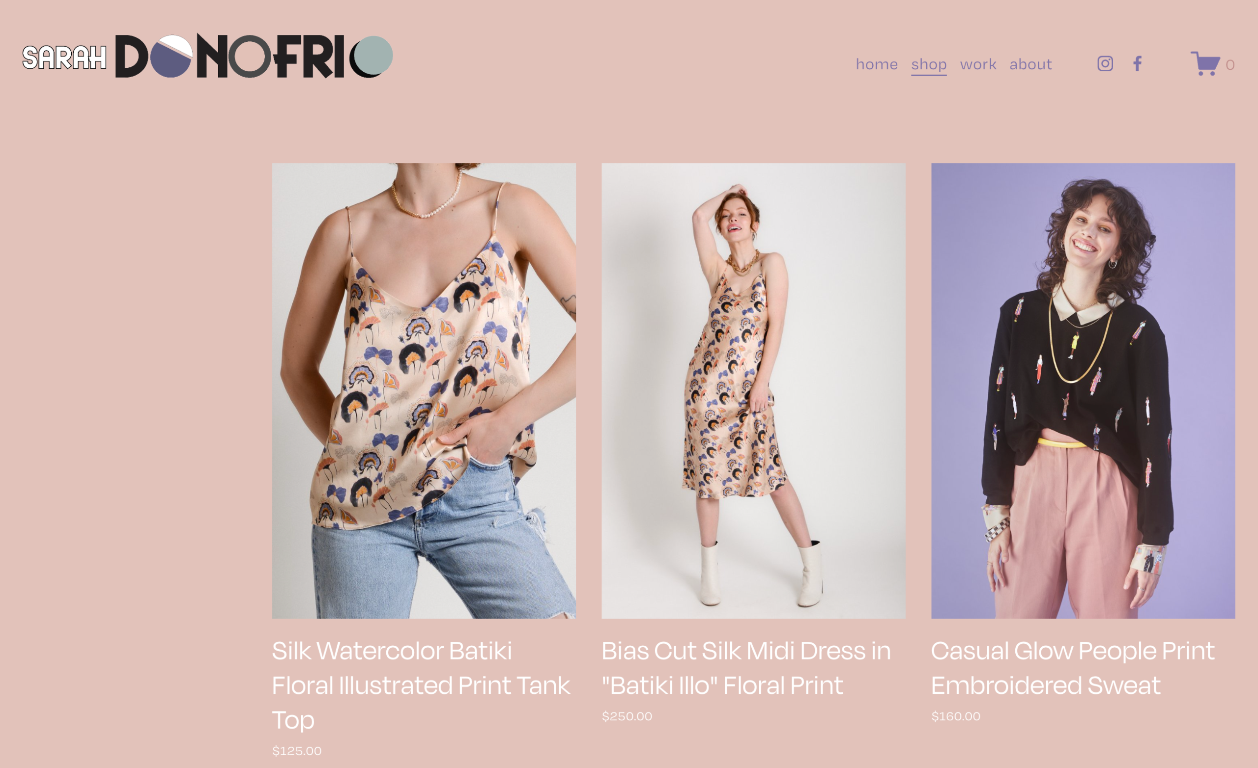 A webpage on a fashion merchant’s ecommerce site