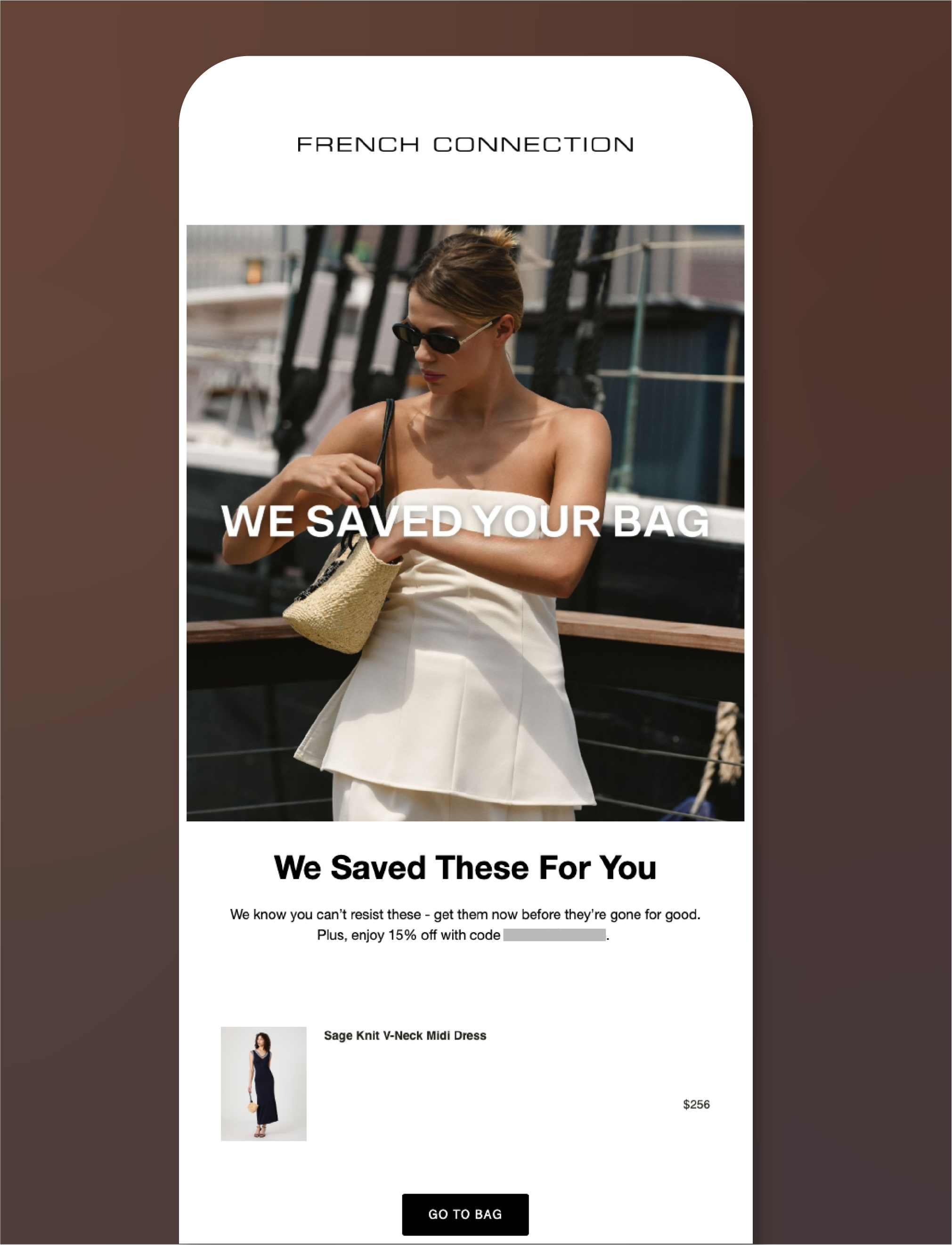 Screenshot of French Connection email.