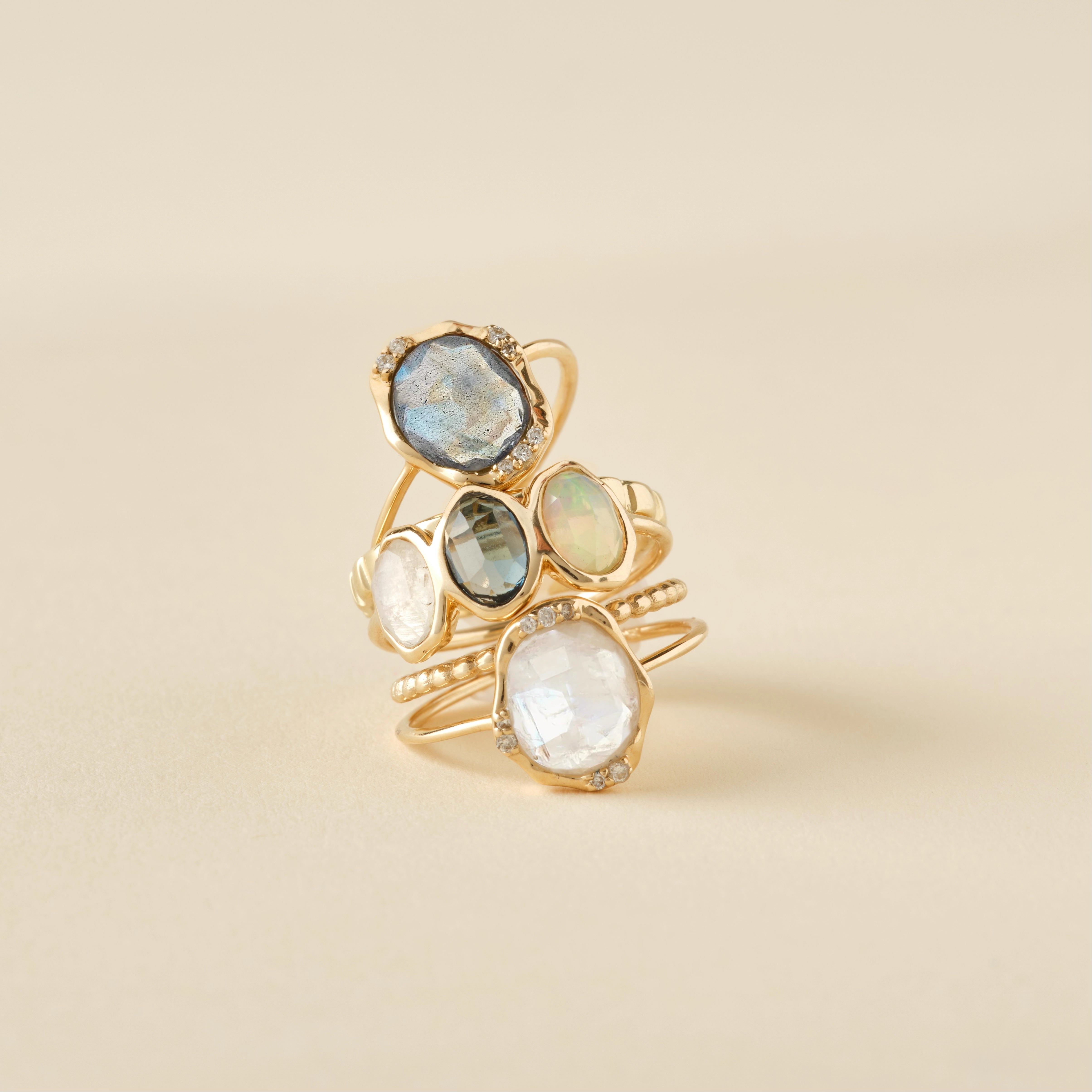 The Bluboho Off Fig Mood Stack ring.
