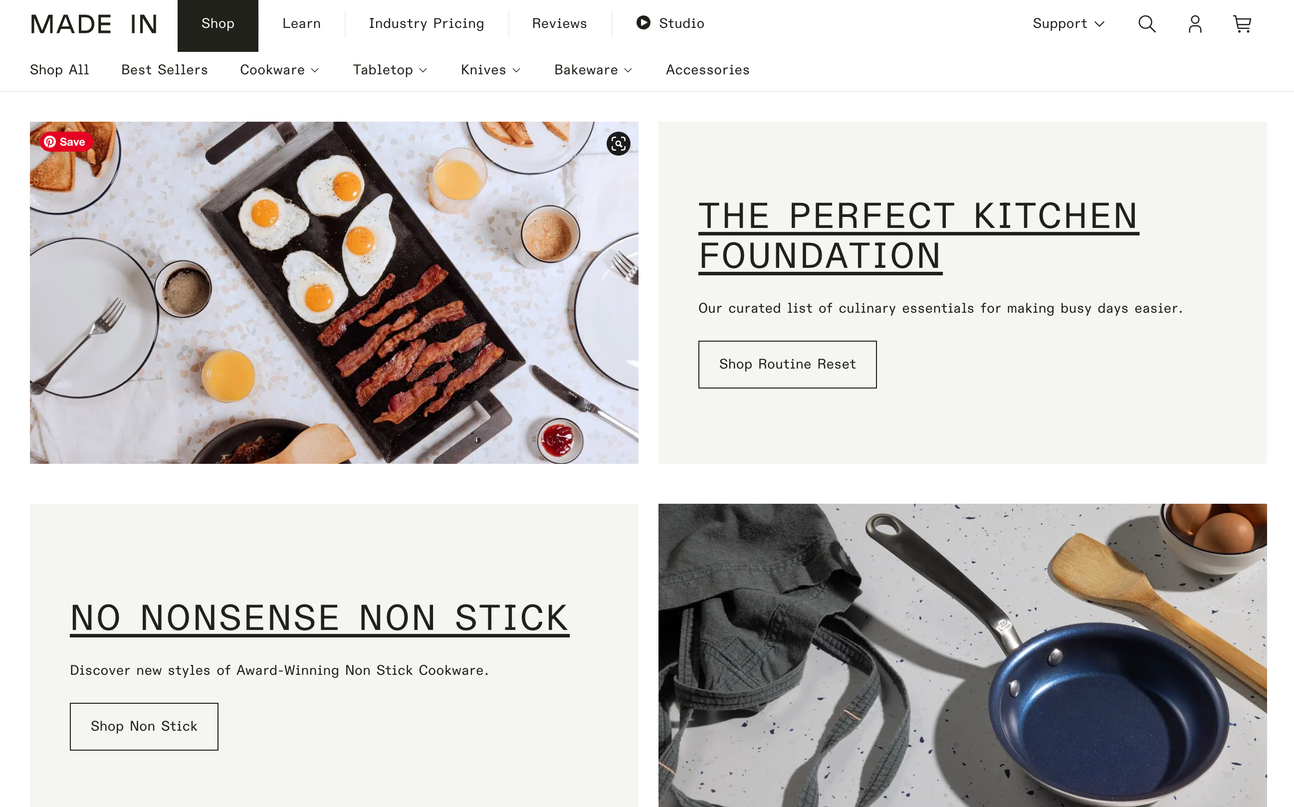 Homepage for Shopify-powered ecommerce store BLK